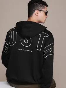 The Roadster Life Co. Brand Logo Printed Hooded Relaxed Fit Sweatshirt