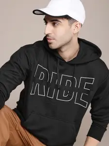 The Roadster Life Co. Printed Hooded Relaxed Fit Sweatshirt