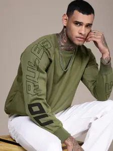 The Roadster Life Co. Printed Relaxed Fit Pullover Sweatshirt