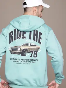 The Roadster Life Co. Graphic Printed Hooded Relaxed Fit Sweatshirt