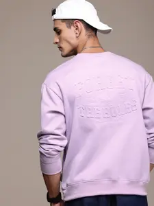 The Roadster Life Co. Relaxed Fit Typography Embossed Effect Pullover Sweatshirt