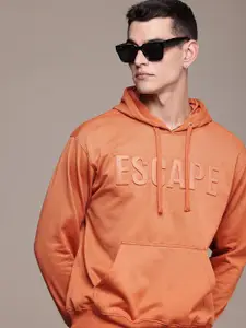 The Roadster Life Co. Embossed Effect Typography Hooded Relaxed Fit Sweatshirt