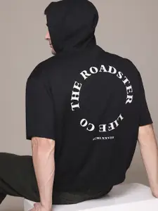 The Roadster Lifestyle Co. Men Printed Hooded Relaxed Fit Sweatshirt