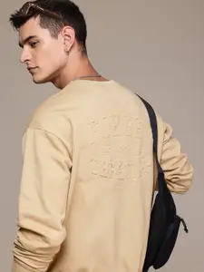 The Roadster Life Co. Typography Embossed Relaxed Fit Sweatshirts