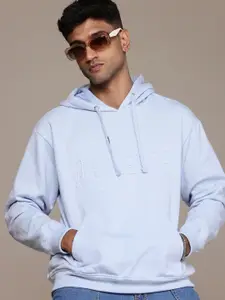 The Roadster Life Co. Embossed Effect Typography Hooded Relaxed Fit Sweatshirt