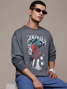 The Roadster Lifestyle Co.  Typography Printed Relaxed Sweatshirt