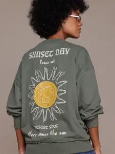 The Roadster Lifestyle Co. Printed Longline Sweatshirt