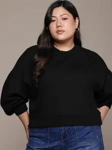 The Roadster Lifestyle Co. Drop-Shoulder Sleeves Boxy Sweatshirt