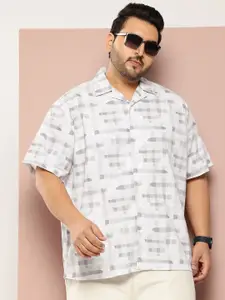 Sztori Plus Size Printed Hawaiian Casual Shirt
