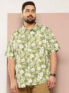 Sztori Plus Size Floral Printed Casual Shirt
