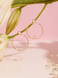 Zaveri Pearls Gold-Plated Circular Drop Earrings
