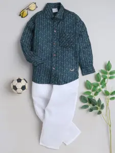 BAATCHEET Boys Striped Shirt Collar Pure Cotton Shirt With Short