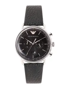 Emporio Armani Men Leather Chronograph Analogue Watch AR11143I