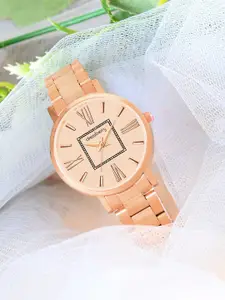 DressBerry Women Patterned Dial & Bracelet Style Straps Analogue Watch HOBDB-235-RG