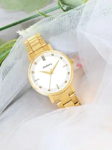 DressBerry Women Gold Toned Bracelet Style Straps Analogue Watch HOBDB-228-GD