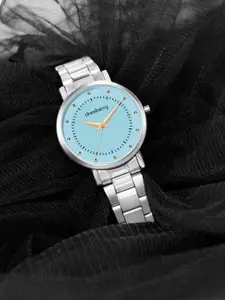 DressBerry Women Silver Toned Bracelet Style Straps Analogue Watch HOBDB-247-BL