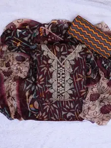 Panzora Embellished Unstitched Dress Material