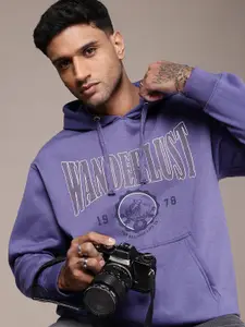 The Roadster Life Co. Graphic Printed Hooded Relaxed Fit Sweatshirt