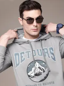 The Roadster Lifestyle Co. Printed Hooded Sweatshirt