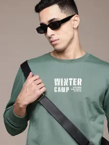 The Roadster Lifestyle Co. Regular-Fit Typography Print Sweatshirt