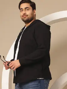 Sztori Plus Size Hooded Front Open Sweatshirt