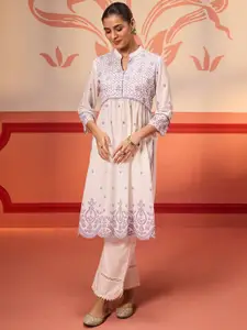 Lakshita Women Floral Embroidered Thread Work Floral Kurta
