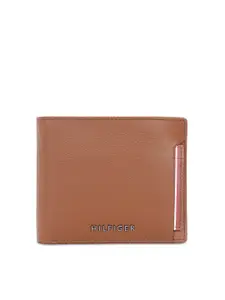 Tommy Hilfiger Men Abstract Textured Leather Two Fold Wallet