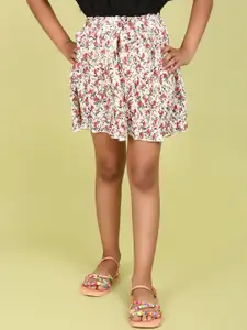 V-Mart Girls Floral Printed Georgette Flared Skirt