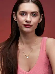 MINUTIAE Gold-Plated Stone Studded & Beaded Necklace