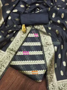 Ishin Floral Woven Design Zari Unstitched Dress Material