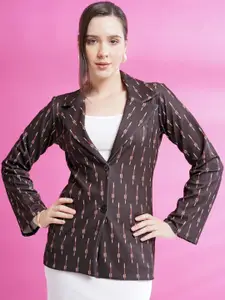 WESTHOOD Printed Slim-Fit Single-Breasted Blazer