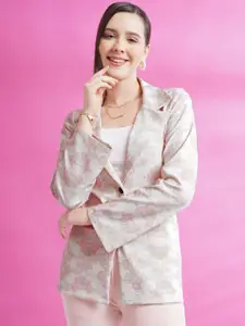 WESTHOOD Printed Single-Breasted Slim-Fit Casual Blazer