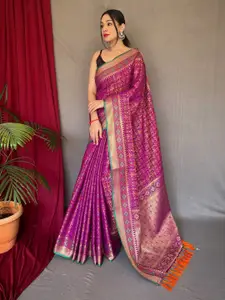 LeeliPeeri Designer Woven Design Zari Silk Blend Patola Saree