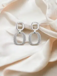 Nistra Rhodium-Plated Sterling Silver Circular Drop Earrings
