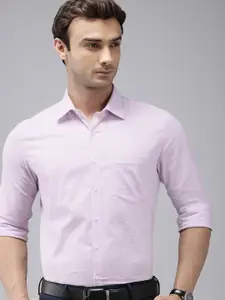 Van Heusen Slim Fit Textured Self Design Pure Cotton Formal Shirt