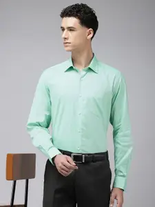 Van Heusen Pure Cotton Custom Fit Self Design Opaque Formal Shirt