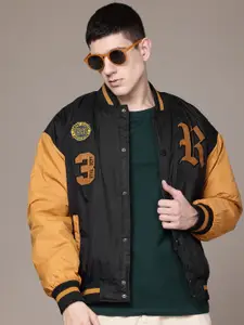 The Roadster Lifestyle Co. Applique Detail Varsity Bomber Jacket