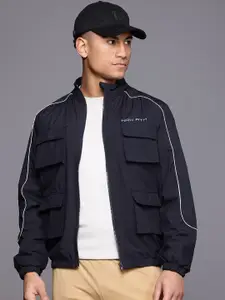 HRX by Hrithik Roshan Longline Cargo-Style Tailored Jacket