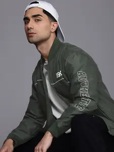 HRX by Hrithik Roshan Typography Printed Lifestyle Bomber Jacket