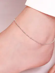 Zavya 925 Pure Silver Rhodium-Plated Anklet