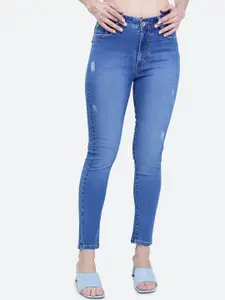 FCK-3 Women Hottie High-Rise Low Distress Light Fade Stretchable Jeans
