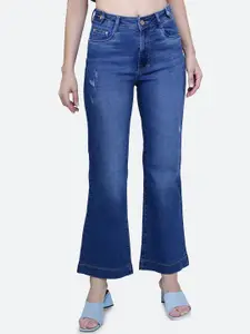 FCK-3 Women Hottie Bootcut High-Rise Low Distress Light Fade Stretchable Jeans