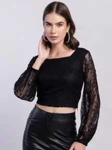 FabAlley Lace Crop Top