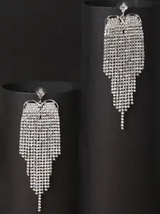 OOMPH Crystals Studded Drop Earrings