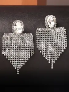 OOMPH Geometric Crystals Drop Earrings