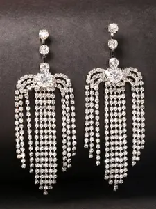 OOMPH Geometric Crystals Drop Earrings