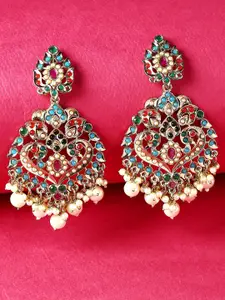 OOMPH Peacock Shaped Jadau Chandbalis