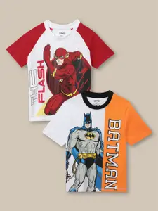 Kids Ville Boys Pack Of 2 Graphic Dc Comics Printed Pure Cotton T-Shirts