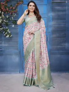 LeeliPeeri Designer Zari Silk Blend Chanderi Saree
