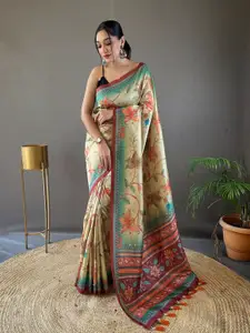 LeeliPeeri Designer Ethnic Motifs Silk Blend Chanderi Saree